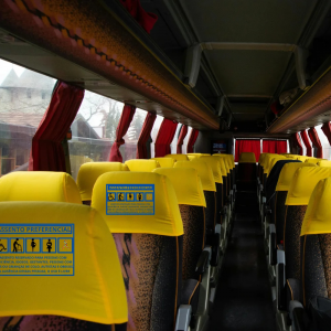 Kit c/ 4 Capa para cabeceira de poltronas ônibus na cor amarela - Assento Preferencial Poliéster + Elastano  4x0   