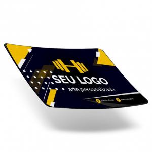 Mouse Pad Personalizado Base em EVA 3mm Superior em poliéster 22x18cm 4x0 Sublimação Total Corte arrendondado 